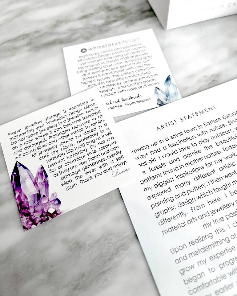 Whitelotus Design - Earrings - Organic Shape Swarovski Crystal - Deep Gray