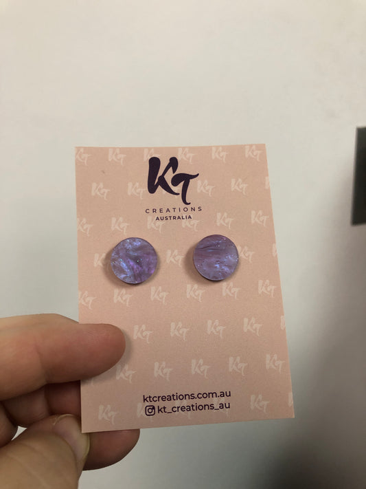 KT Creations Australia - Earrings - Light Purple Glitter Studs