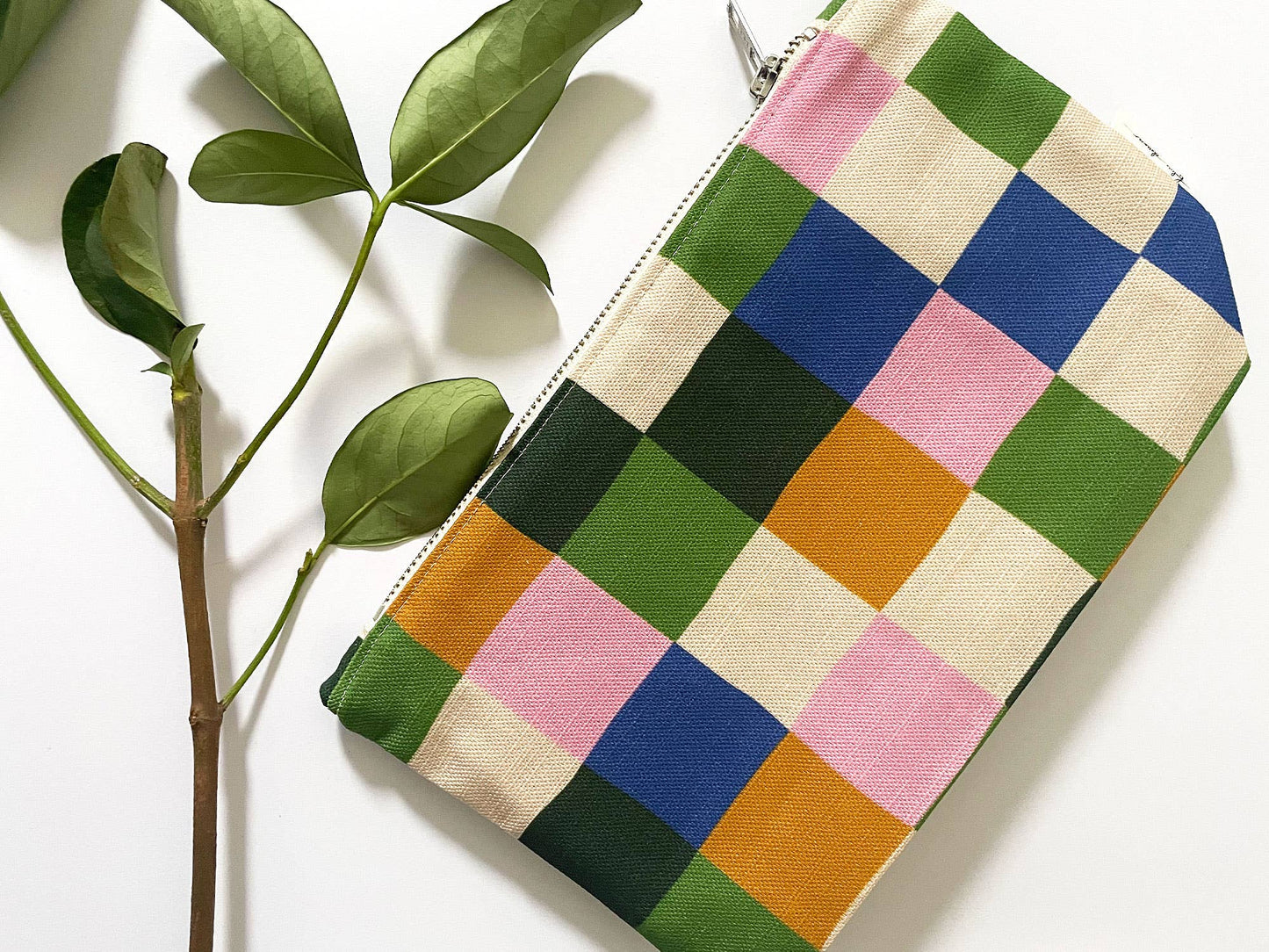 Fabric Drawer -Handmade Make-up, Travel, Clutch Zip Purse - Picnic (Dark)