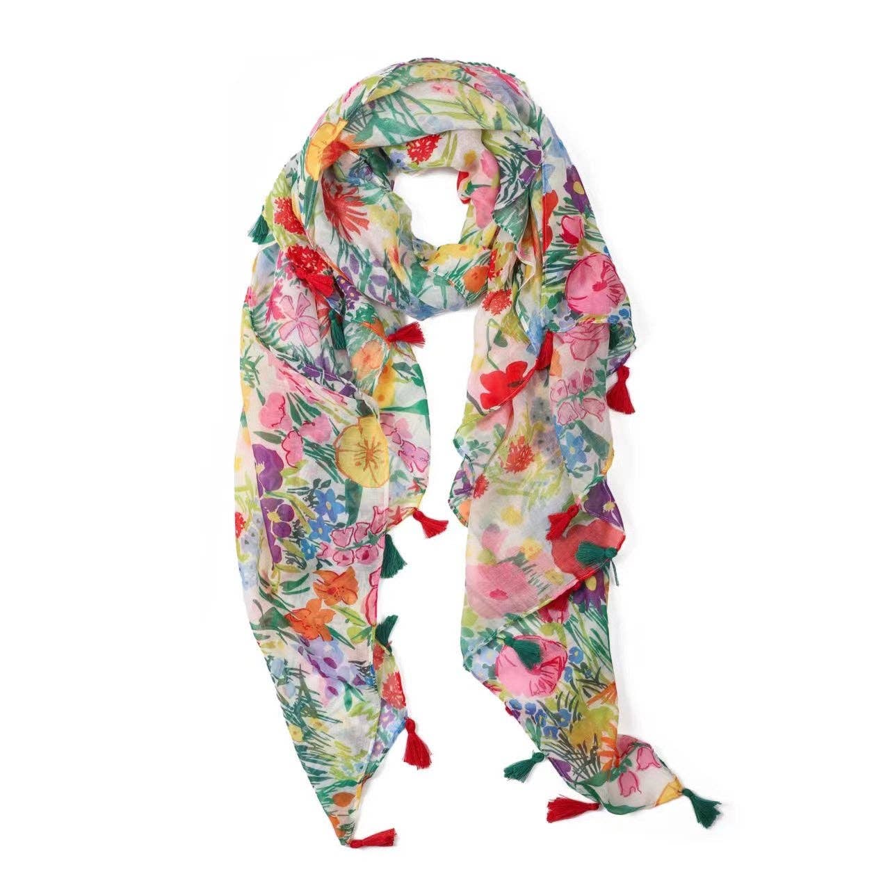 Greenwood Designs - April Floral Lightweight Scarf