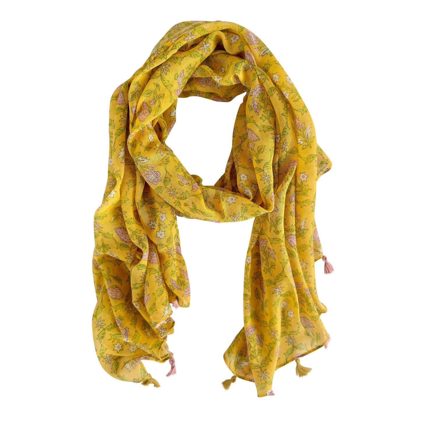 Greenwood Designs - Natalia Floral in Yellow - Lightweight Scarf