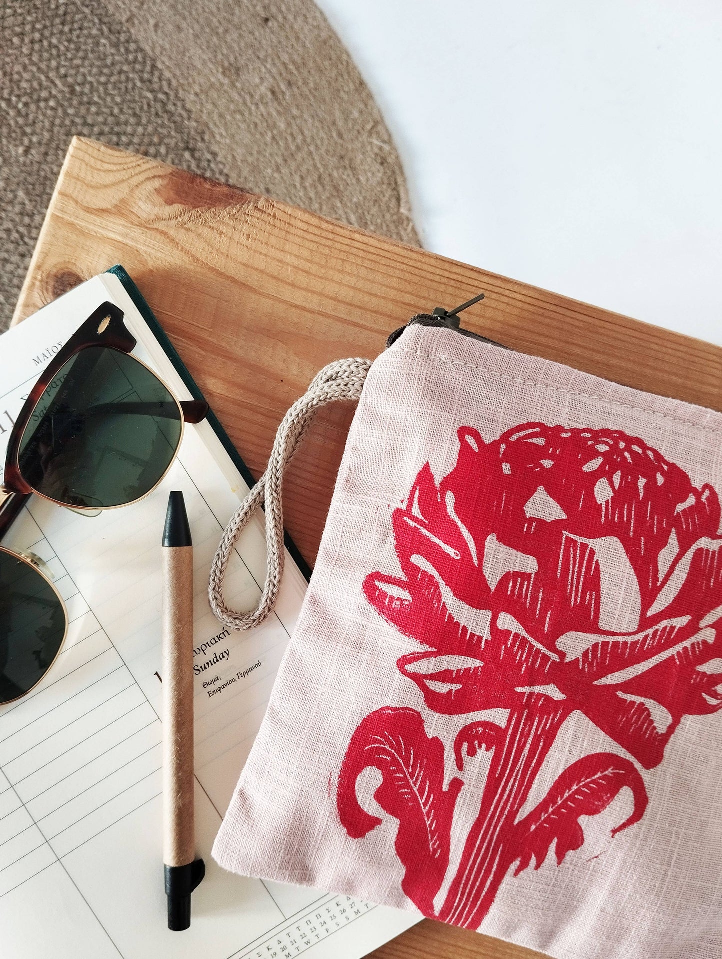 PRE-ORDER AVAILABLE - The Ink Job - Linen Pouch with Zipper - Artichoke