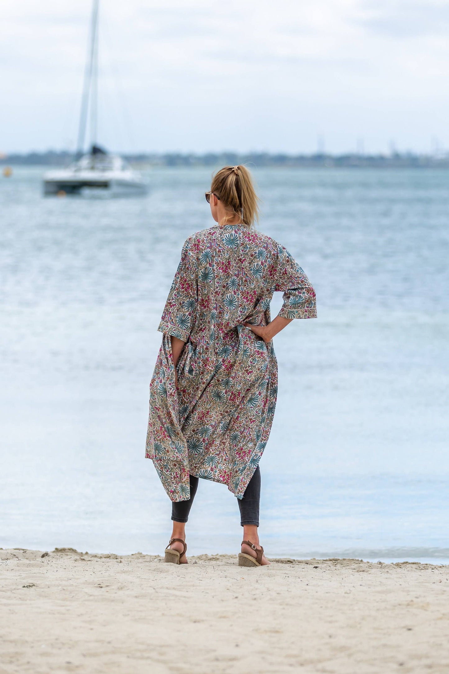 Linen Connections - Cotton Kimono Robe - Multicolour
