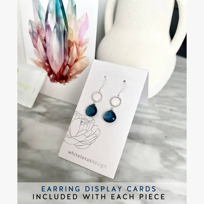 Whitelotus Design - Earrings - Organic Shape Swarovski Crystal - Deep Gray