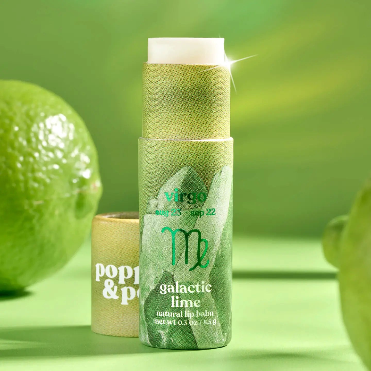 PRE-ORDER AVAILABLE - Poppy & Pout - Zodiac Lip Balm - Virgo | Galactic Lime