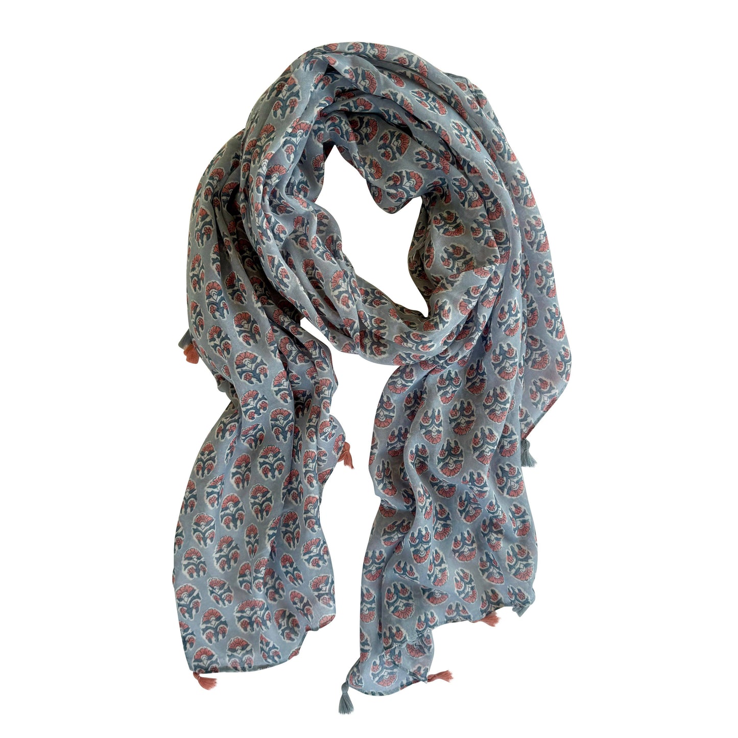 Greenwood Designs - Olivia Floral in Grey - Lightweight Scarf