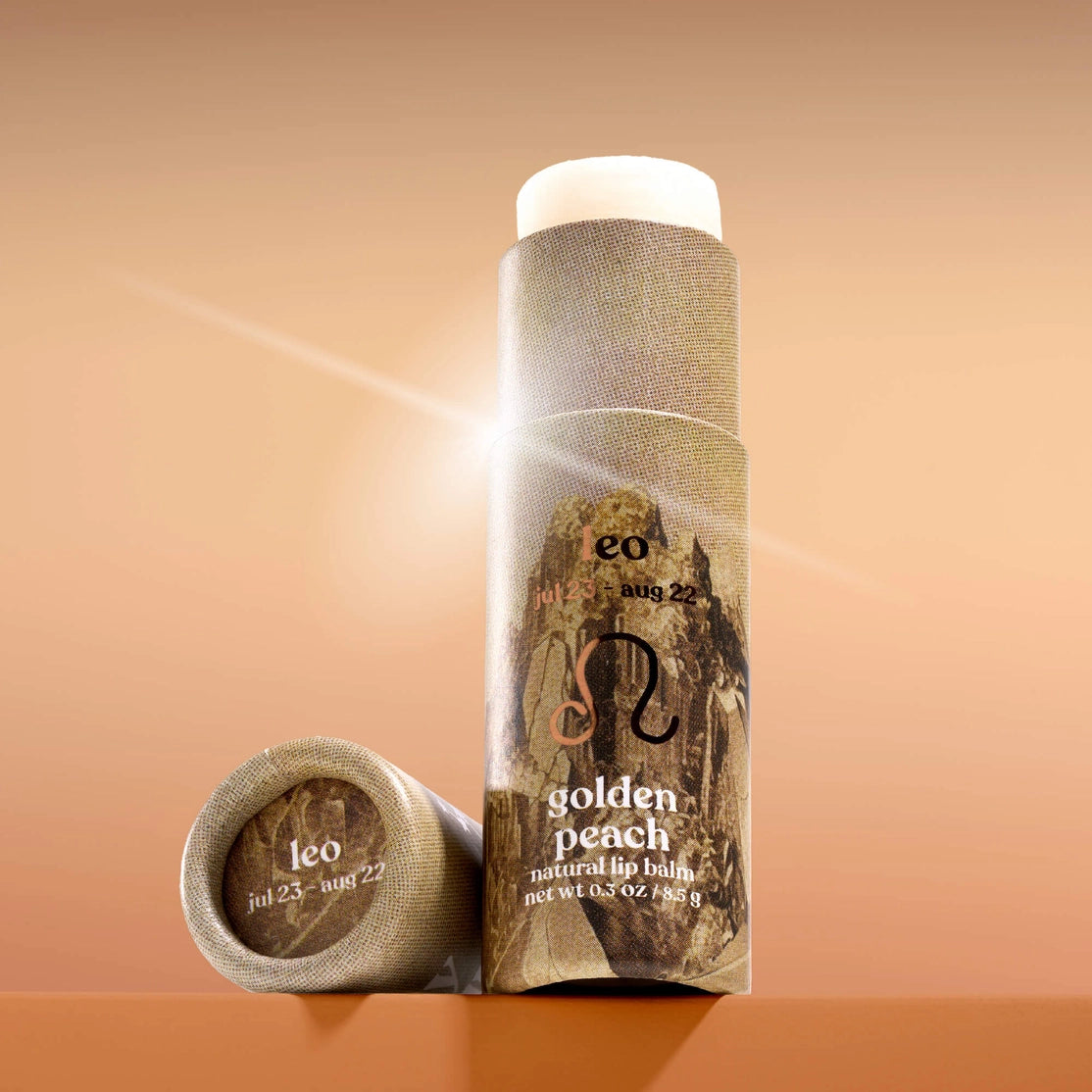 PRE-ORDER AVAILABLE - Poppy & Pout - Zodiac Lip Balm - Leo | Golden Peach