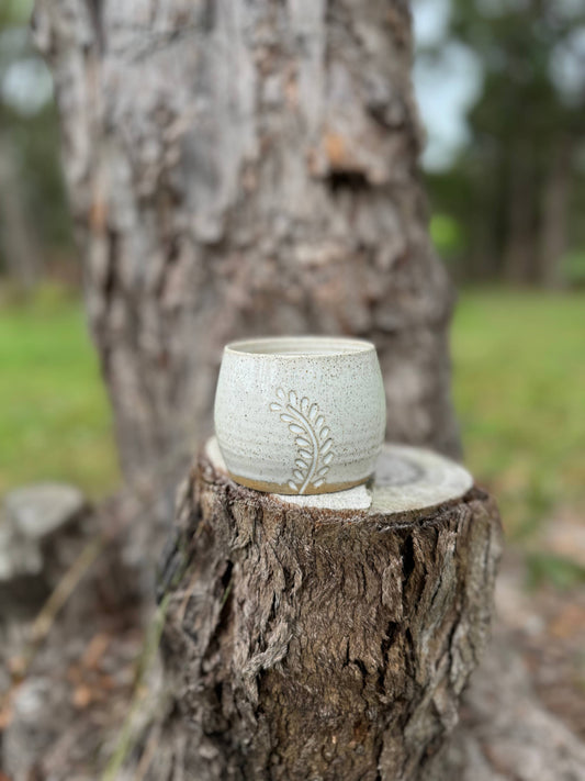 Wolf and Clay - Hug Mug - Hand Carved Fern