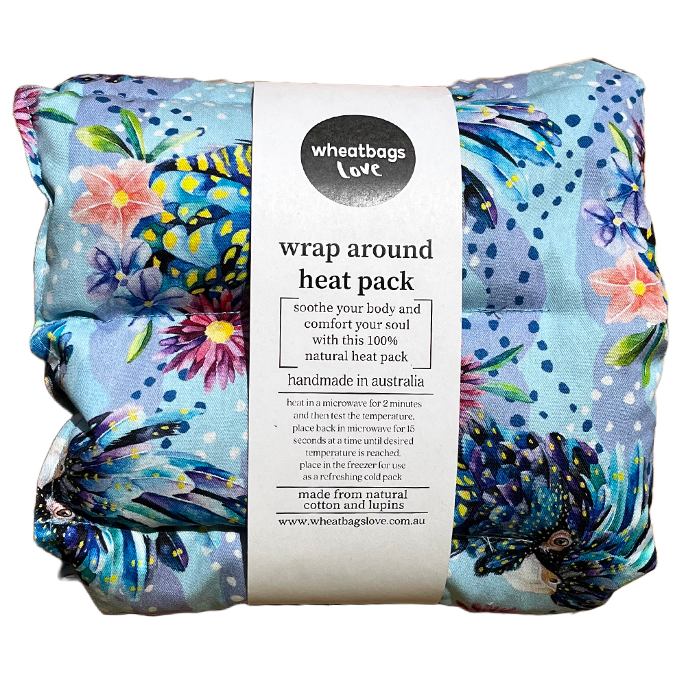Wheatbags Love - Wrap Around Heat Pack - Blue Cockatoo