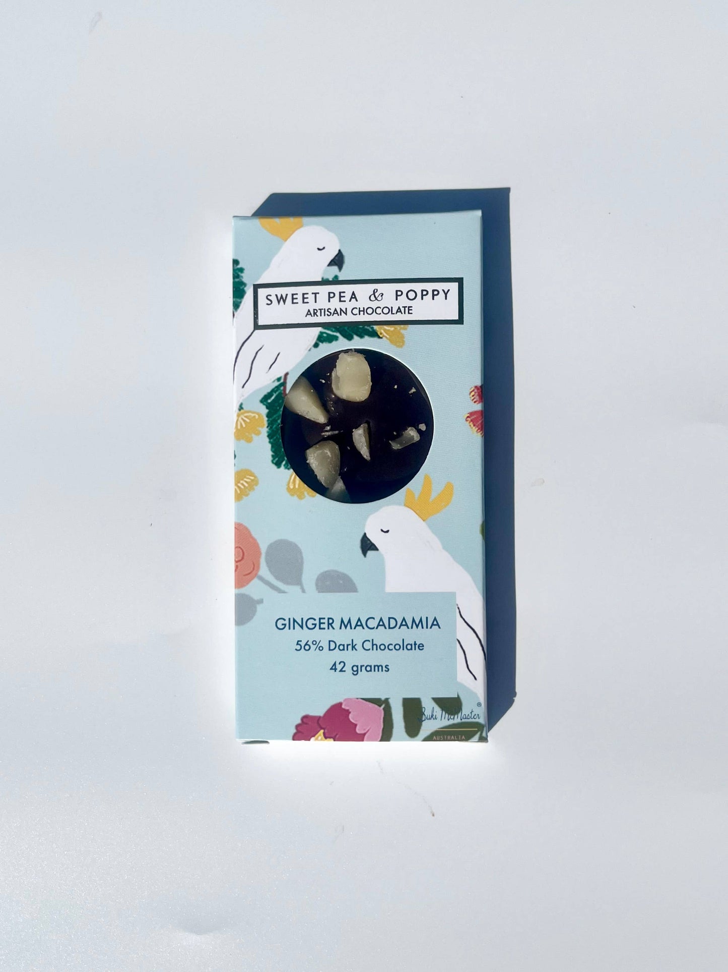 Sweet Pea & Poppy - Artisan Chocolate Bar - Ginger Macadamia