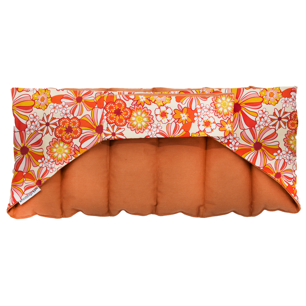 Wheatbags Love - Wrap Around Heat Pack - Groovy Flowers Orange