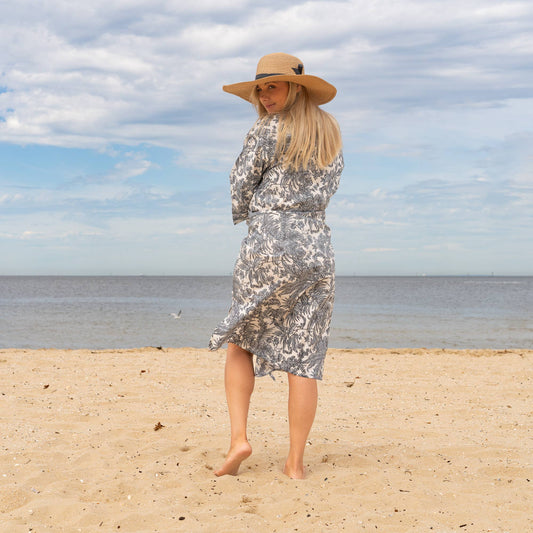 Linen Connections - Cotton Kimono Robe - Sheena