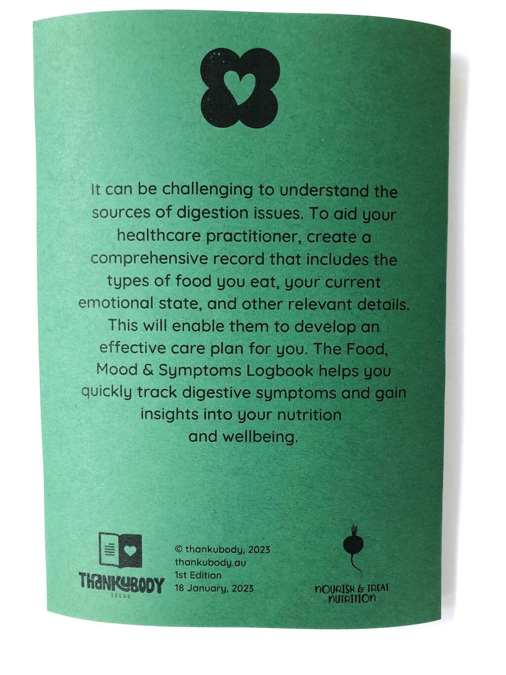 thankubody Press - Food, Mood & Symptoms: Digestive Health Logbook