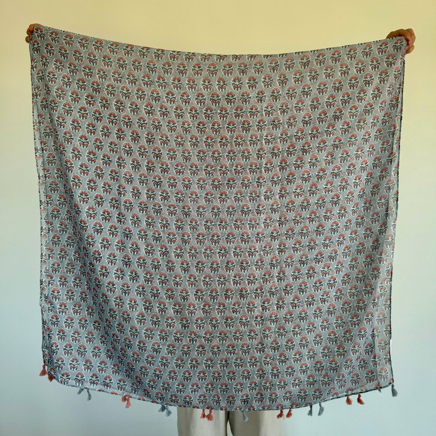 Greenwood Designs - Olivia Floral in Grey - Lightweight Scarf