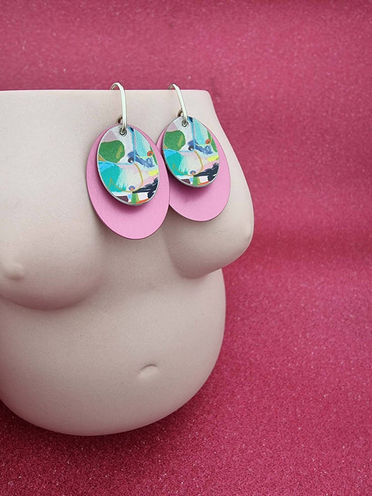 erin.k creative studio - Breast Friends - Double Oval Earrings #3
