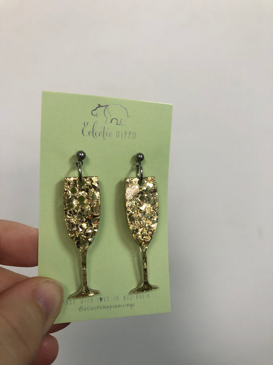 Eclectic Hippo - Earrings - Champagne Flutes