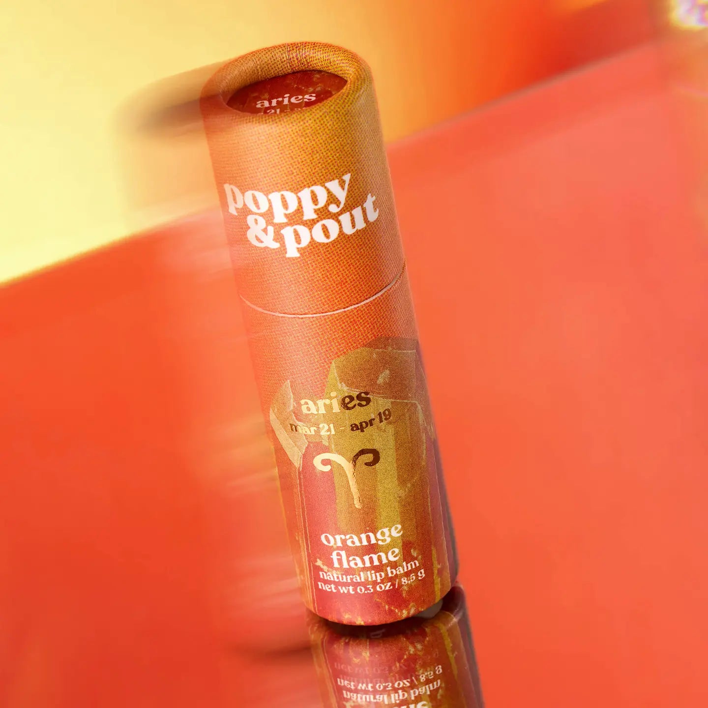 PRE-ORDER AVAILABLE - Poppy & Pout - Zodiac Lip Balm - Aries | Orange Flame