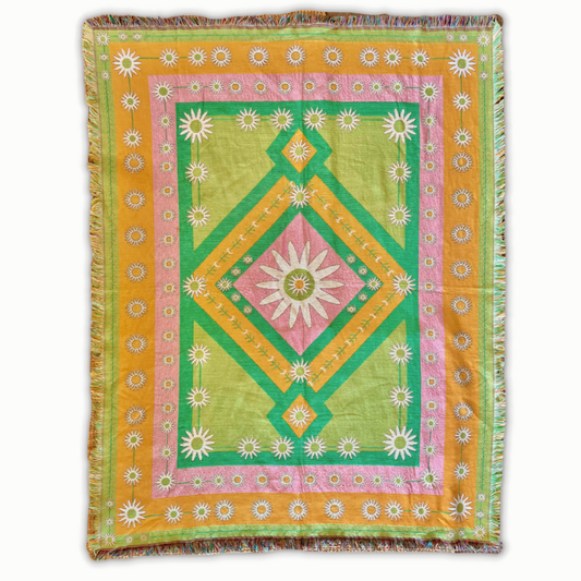 Wobble Yoga - Throw Blanket - Daisy Garden