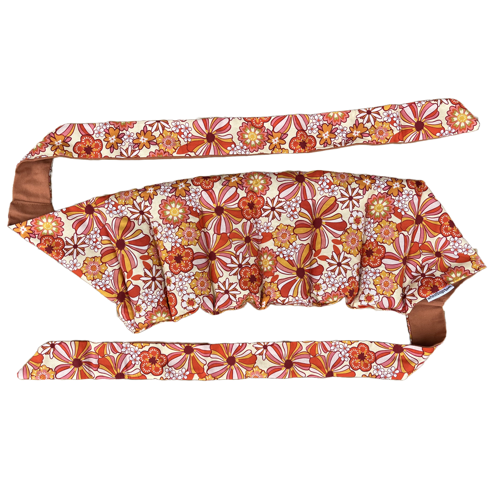 Wheatbags Love - Wrap Around Heat Pack - Groovy Flowers Orange