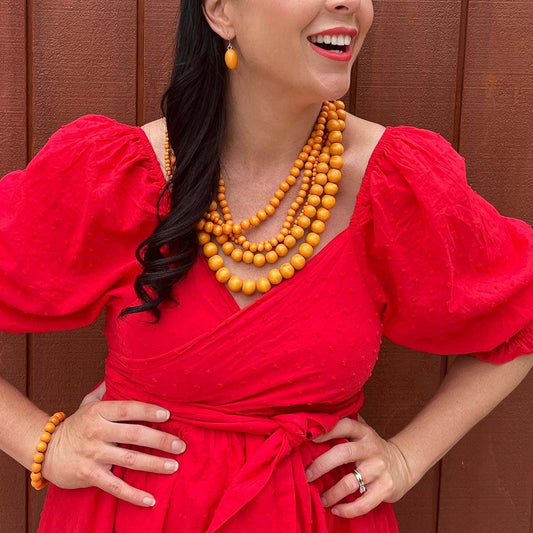 Ruby Olive - Colour Me Happy Stacked Wooden Necklace