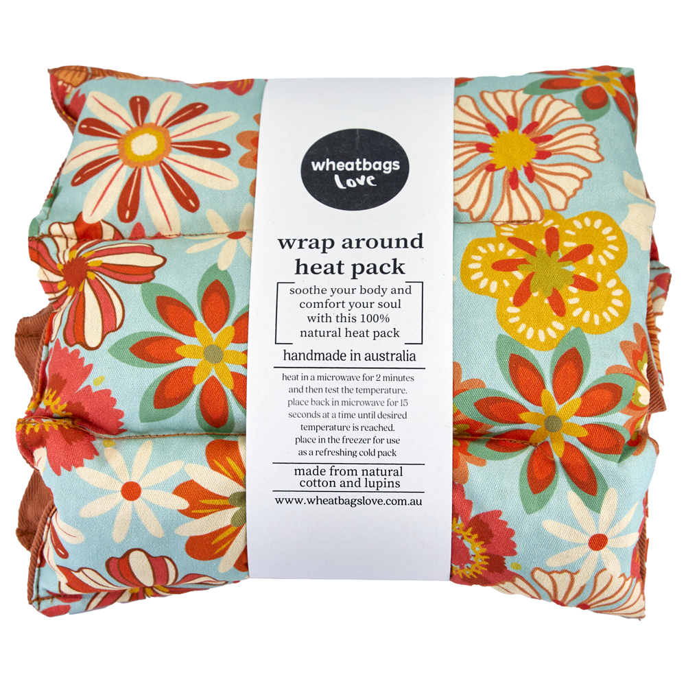 Wheatbags Love - Wrap Around Heat Pack - Groovy Flowers Khaki