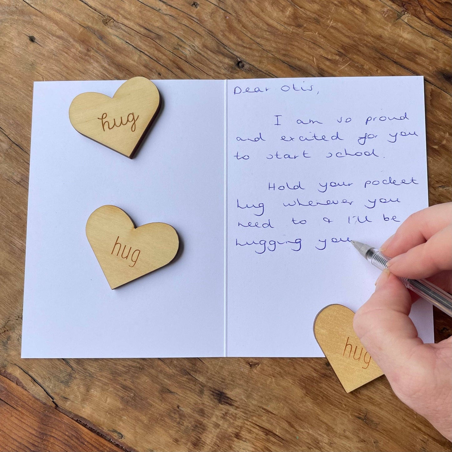 To & From Cards - Greeting Card w/wooden Pocket Hug