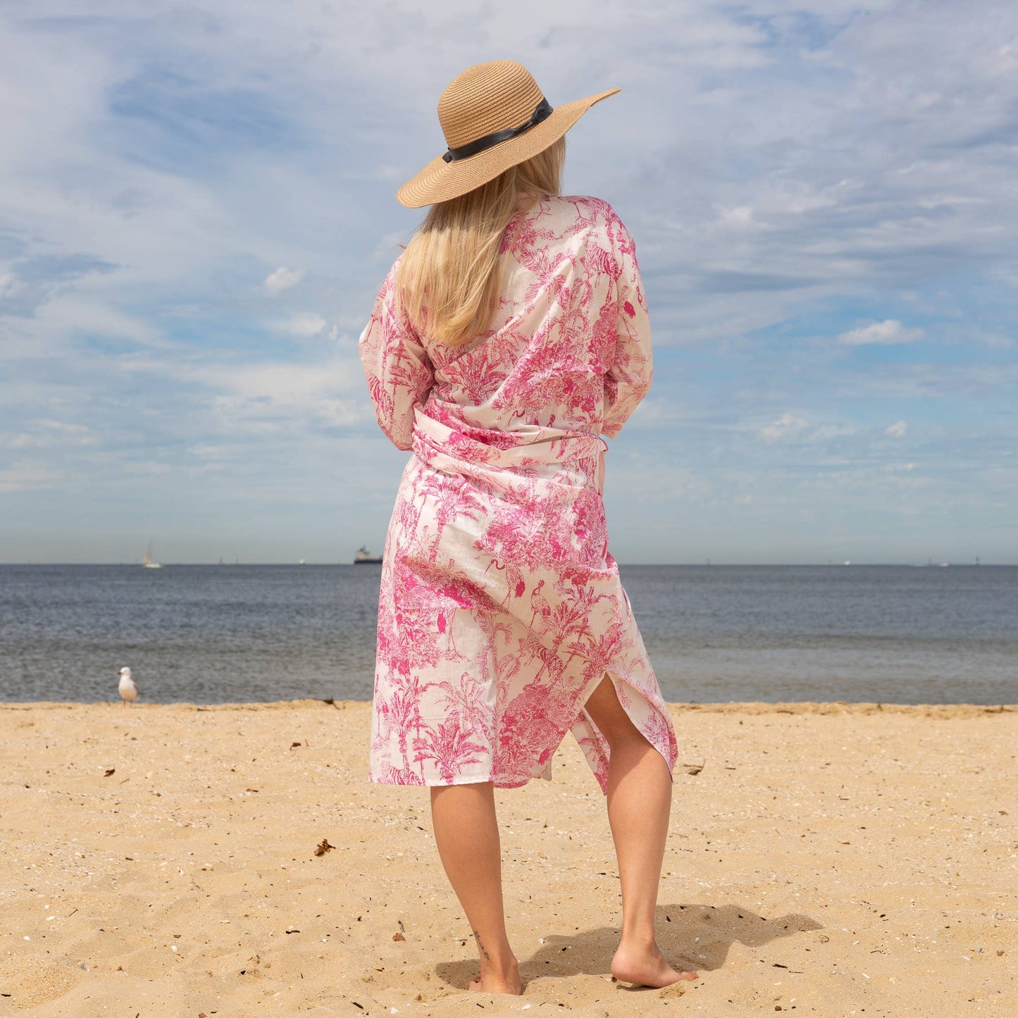 Linen Connections - Cotton Kimono Robe - Floral Vibes