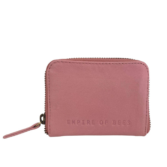 Empire of Bees - Claire Leather Card Wallet - Pastel Pink
