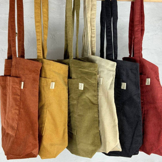 Apple Green Duck - Jumbo Cord Tote Bag - Dark Brown
