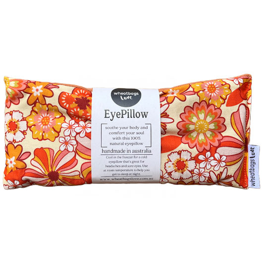 Eye Pillow - Groovy Flowers Orange (lavender scented)