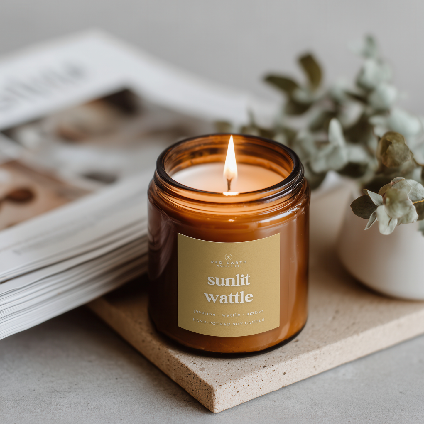 PRE-ORDER AVAILABLE - Red Earth Candle Co. - Soy Candle - Sunlit Wattle