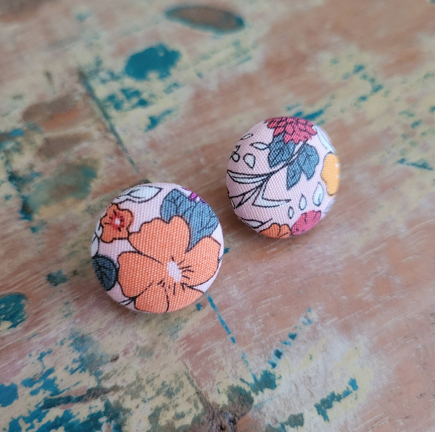 Samantha's Studio - Earrings - Spring Floral Button Studs