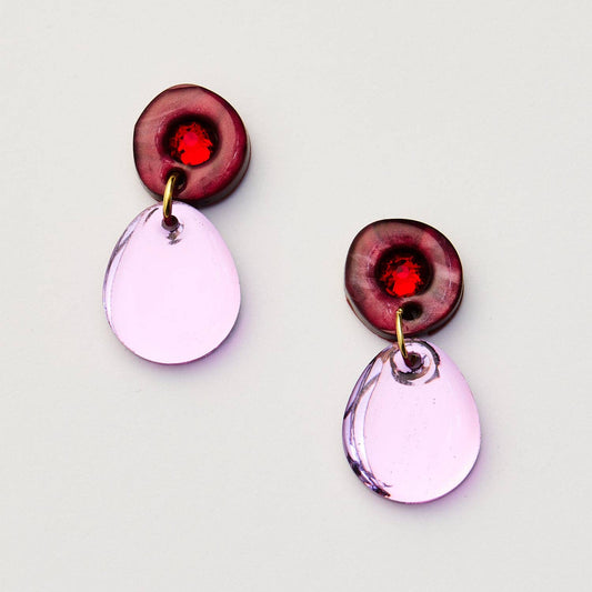 Martha Jean - Jam Gem Earrings - Burgundy/Violet