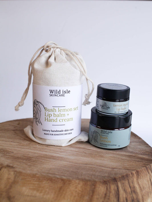 Wild Isle Skincare - Hand Cream & Lip Balm Gift Set - Bush Lemon