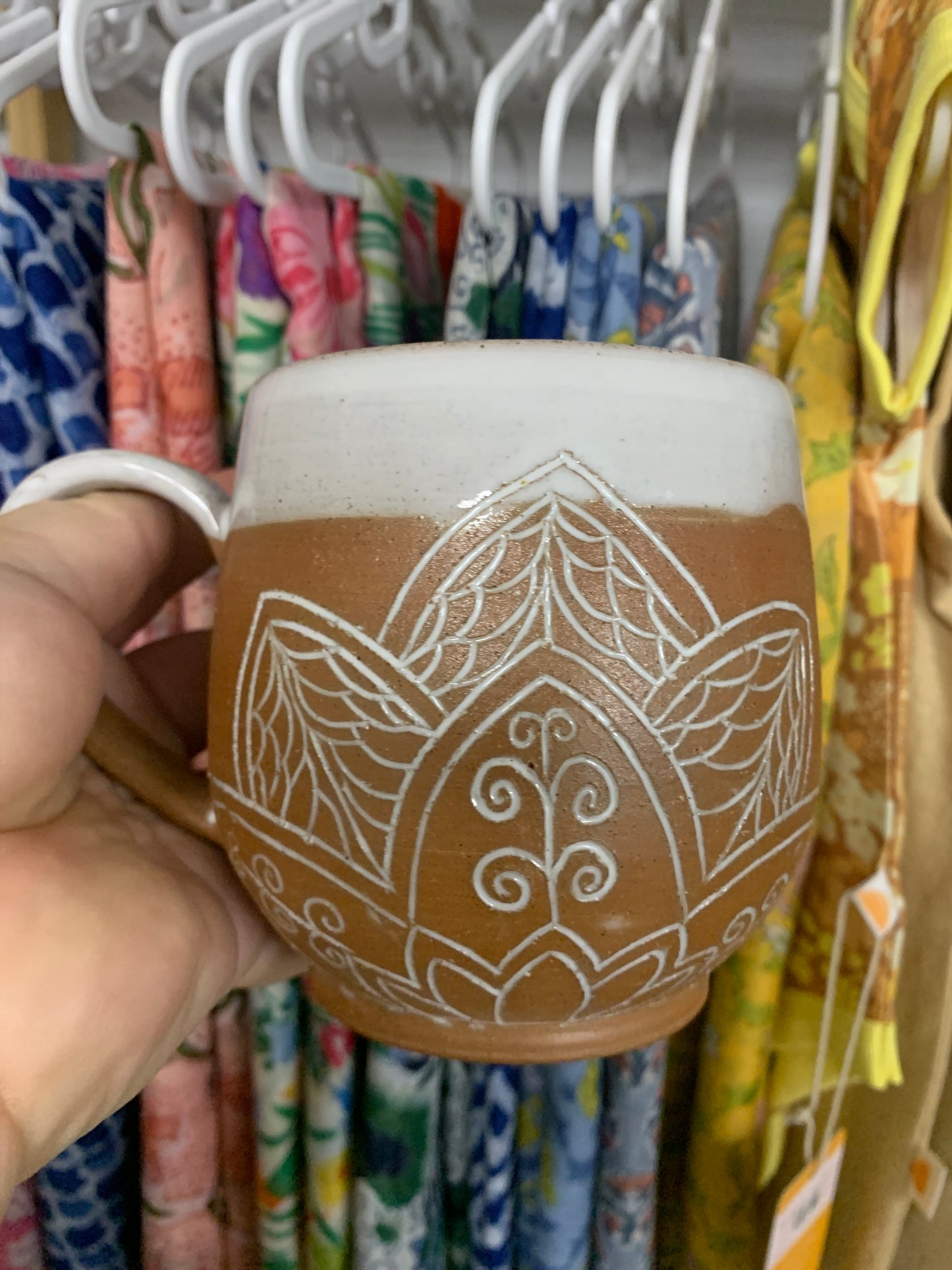 Little Queen Ceramics - Large Mug - White Mandala