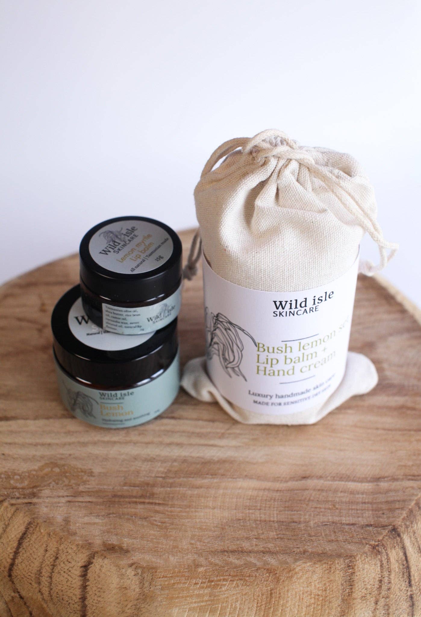 Wild Isle Skincare - Hand Cream & Lip Balm Gift Set - Bush Lemon