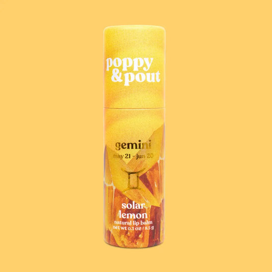 PRE-ORDER AVAILABLE - Poppy & Pout - Zodiac Lip Balm - Gemini | Solar Lemon