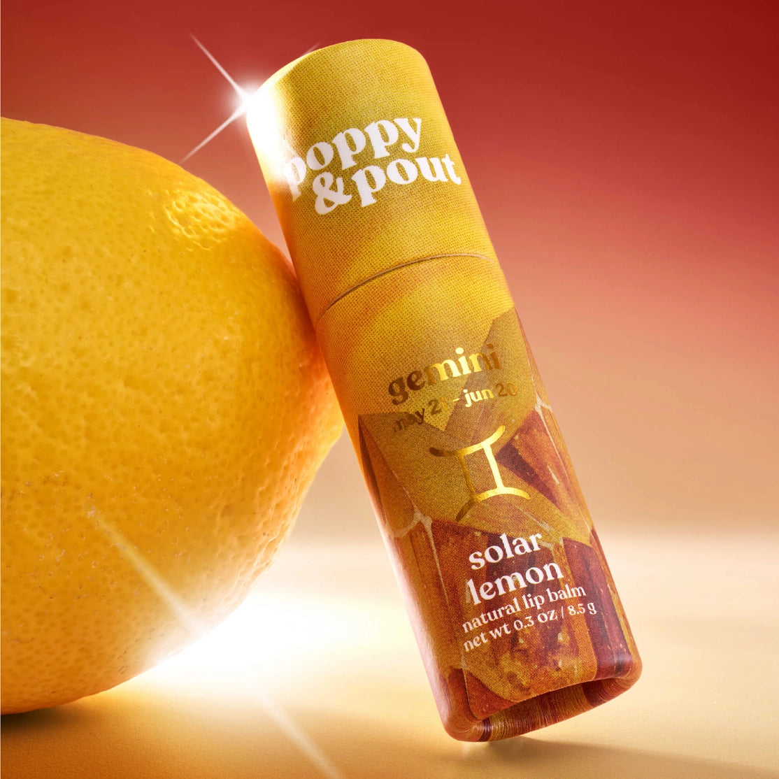 PRE-ORDER AVAILABLE - Poppy & Pout - Zodiac Lip Balm - Gemini | Solar Lemon