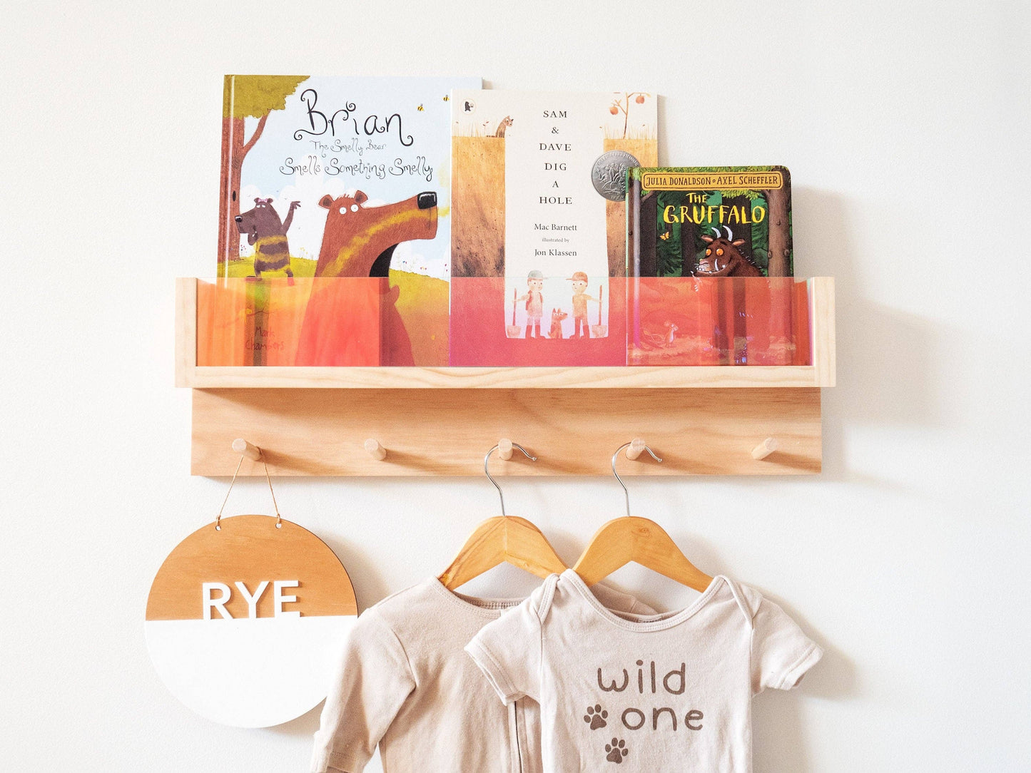 Woodyoubuy - Nursery bookshelf and clothes rack combo (acrylic front)