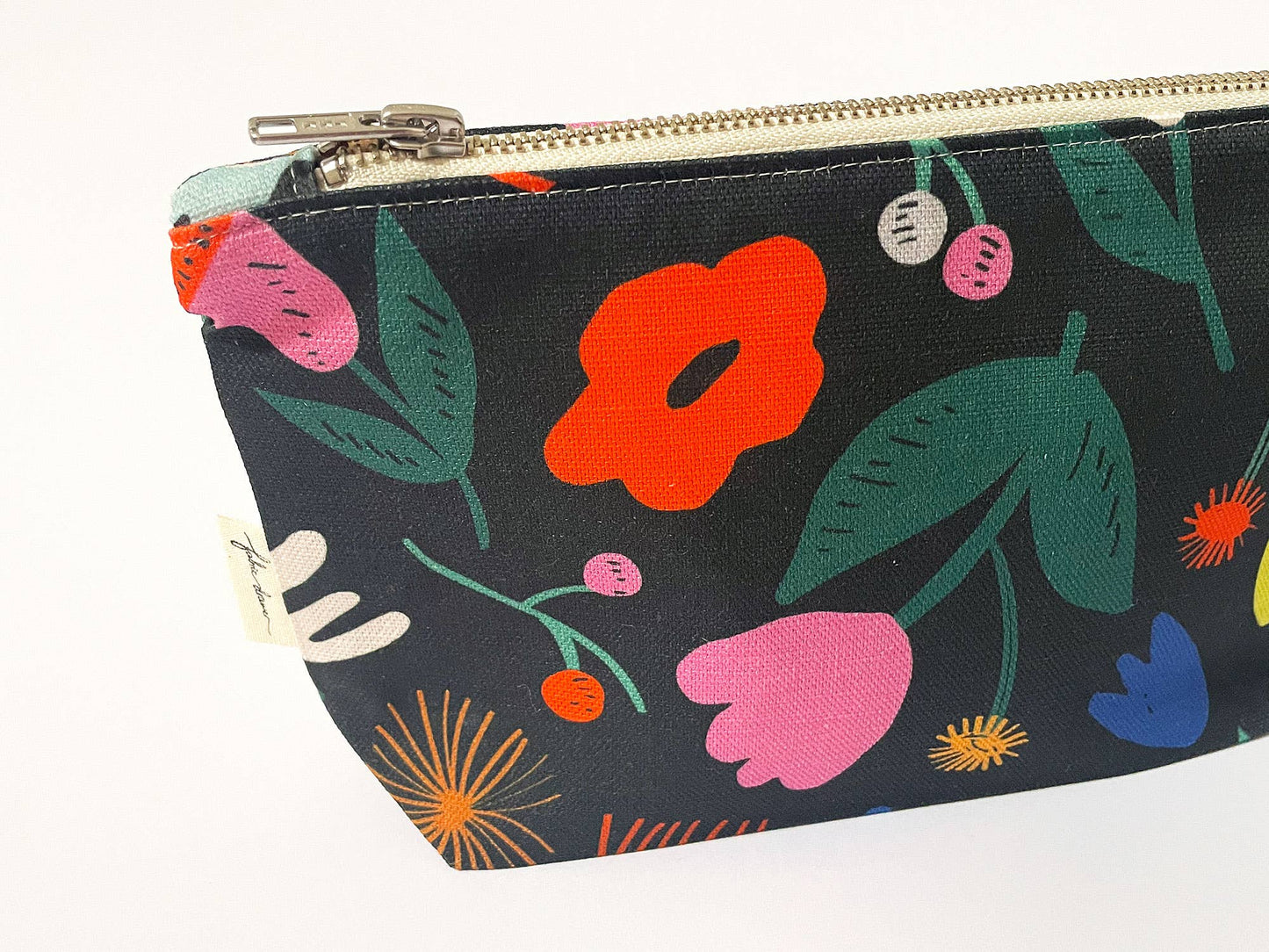 Fabric Drawer - Handmade Make-up, Travel, Fabric Zip Purse - Floral Pop