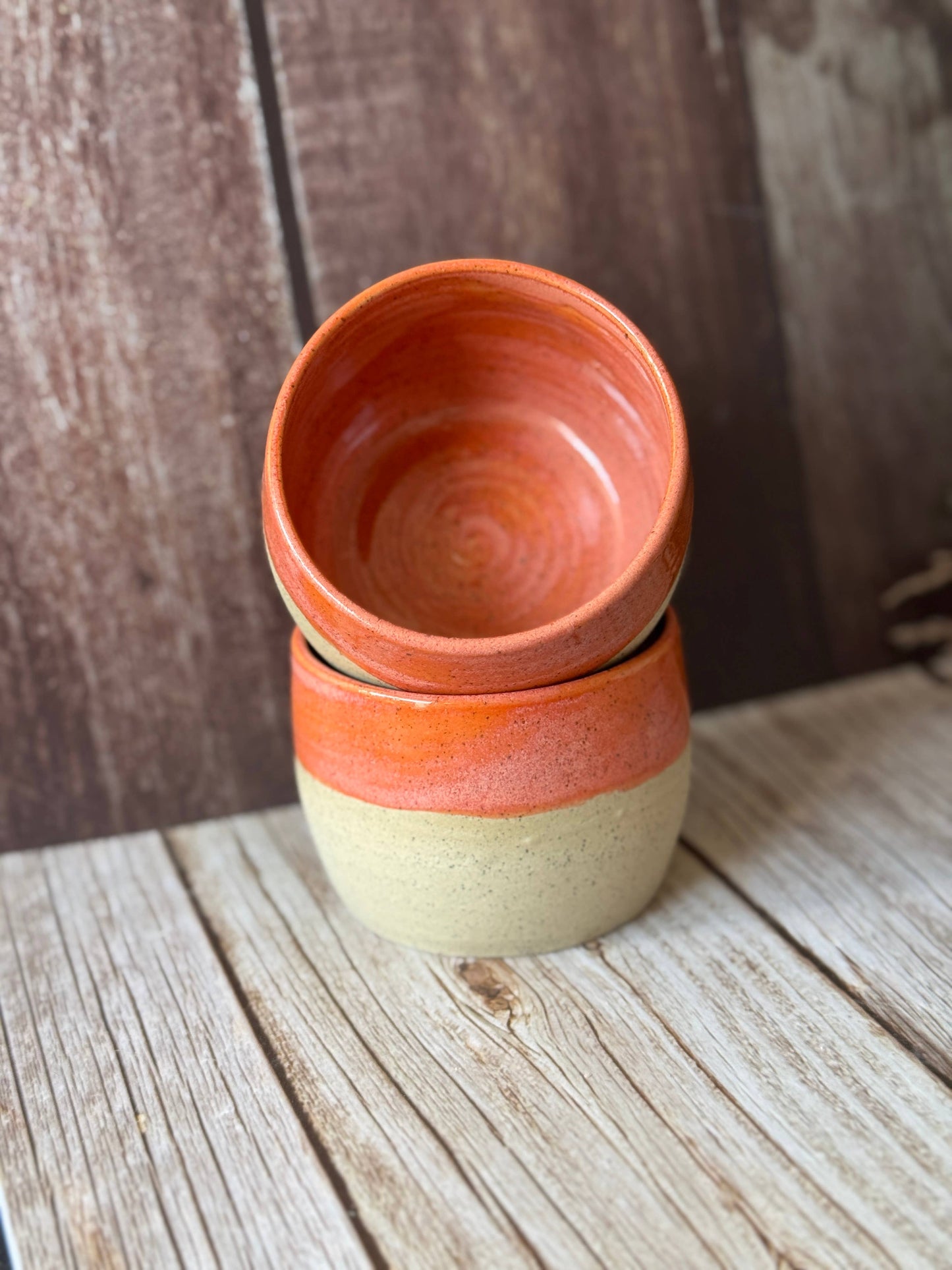 Wolf and Clay - Mini Hug Mug - Bright Orange