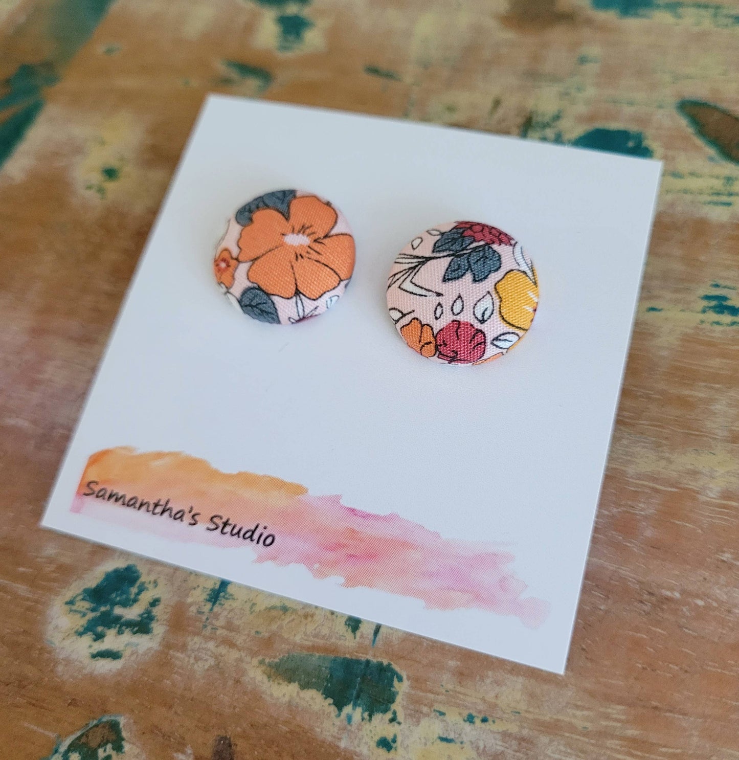 Samantha's Studio - Earrings - Spring Floral Button Studs