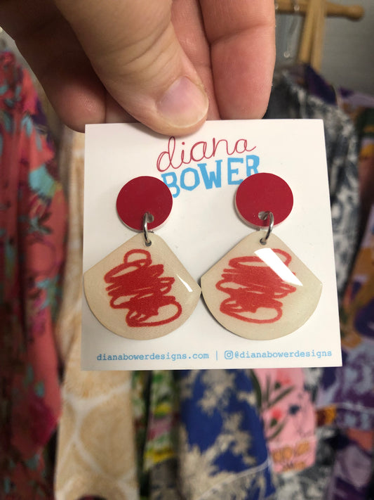 Diana Bower Designs - Earrings - medium Fan - Abstract