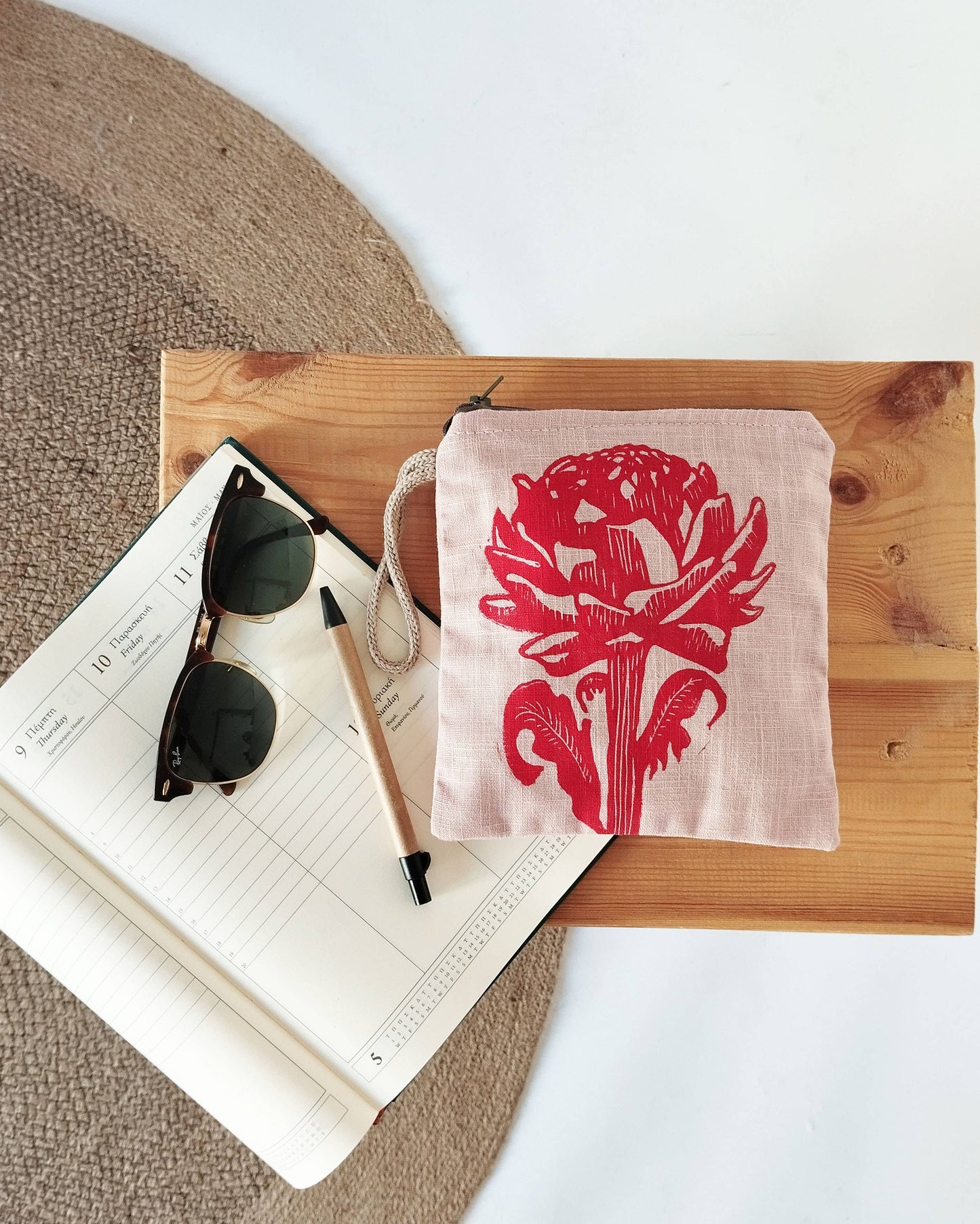 PRE-ORDER AVAILABLE - The Ink Job - Linen Pouch with Zipper - Artichoke