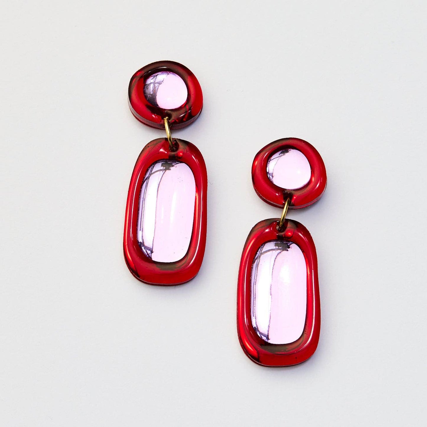 Martha Jean - Jelly Drop Earrings - Burgundy/Violet