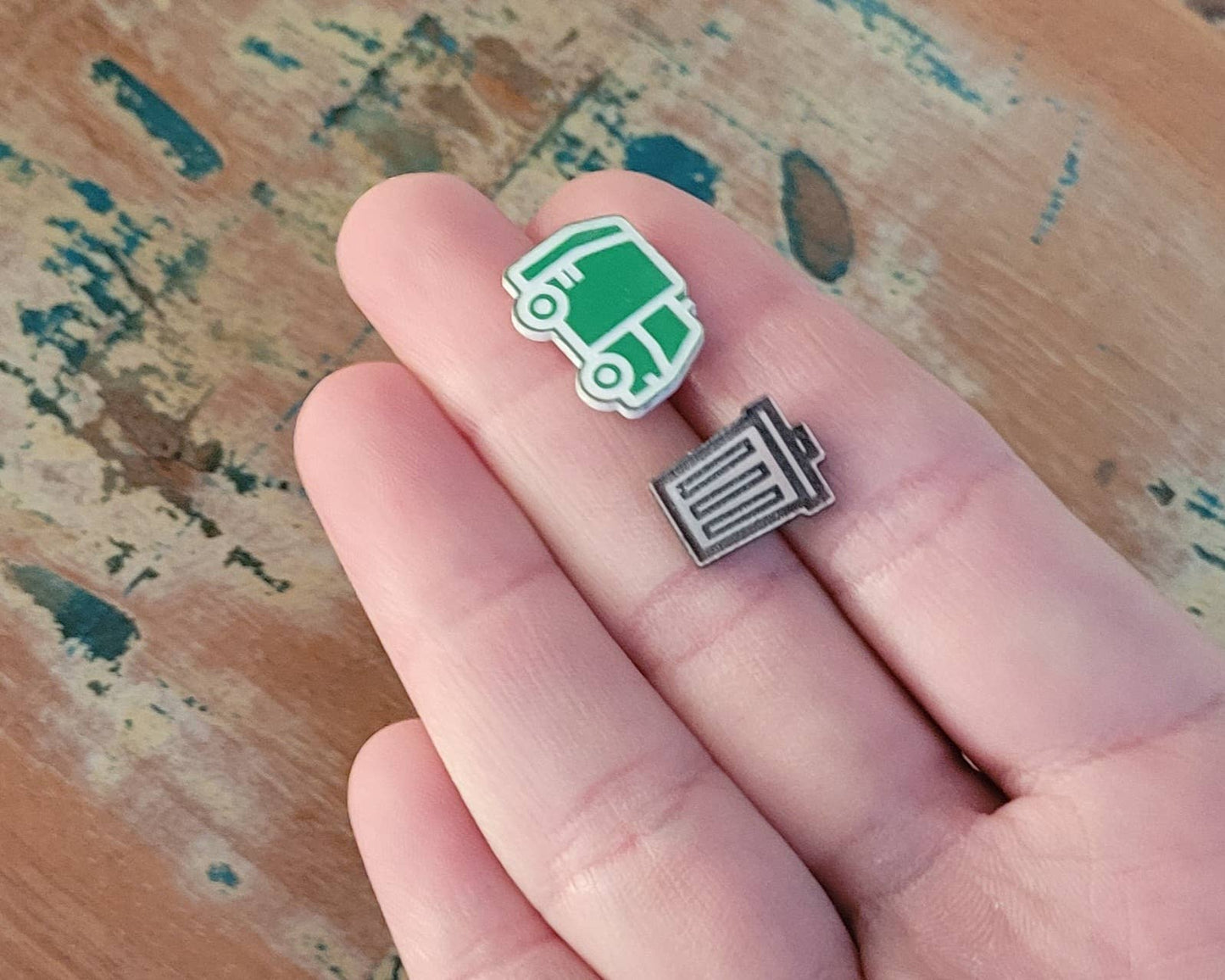 Samantha's Studio - Earrings - Garbage Truck & Bin Studs