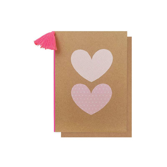 Elly Oak - Greeting Card - Two Hearts + Tassel