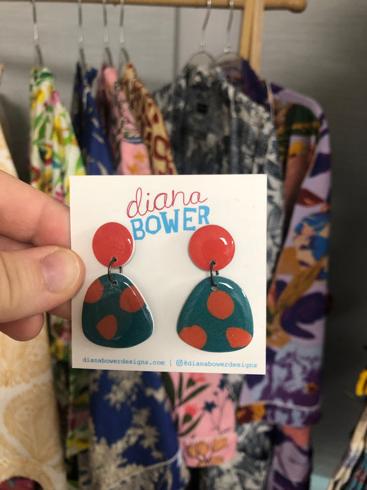 Diana Bower Designs - Earrings - Medium Dangles - Polka Dots