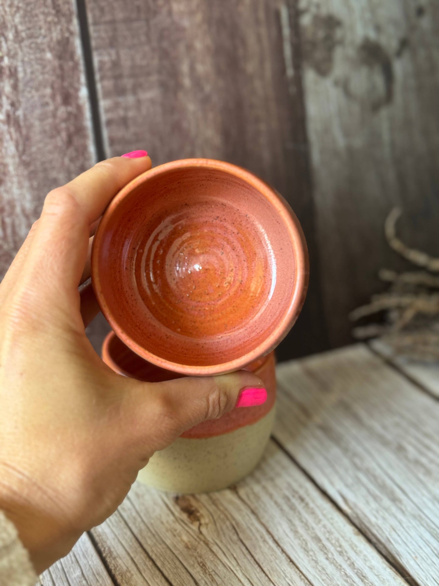 Wolf and Clay - Mini Hug Mug - Bright Orange