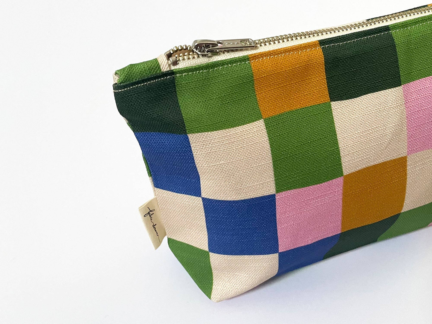 Fabric Drawer -Handmade Make-up, Travel, Clutch Zip Purse - Picnic (Dark)